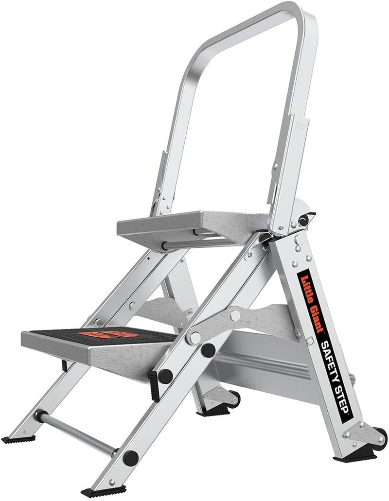 Ladder, Safety Step, Three-step Design, 3 feet high, Footrest, Aluminum, Type 1A, Load Capacity 300 pounds F7704