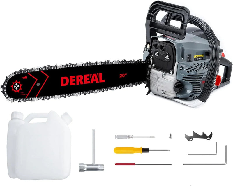 20 Inch 62CC Gas Powered Chainsaw 3.4HP 2 Stroke Engine Gas Power Chain Saw for Cutting Wood Outdoor Garden Farm Home Q1869