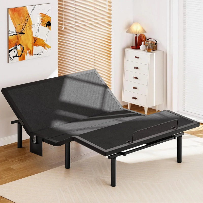 Amada Full Adjustable Bed Frame, Electric Base with Wireless Remote, 4 USB Ports, LED Night Light, Head & Foot Incline, Zero Gravity, Anti-Snore - 01B-F Q0044