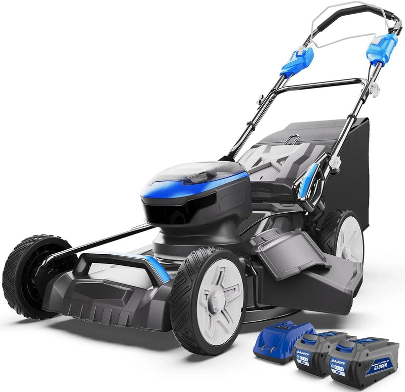 Lawn Mower 40V Brushless 18" Cordless, 5 Cutting Height Adjustments Electric Lawn Mower, Quickly Folding Within 5’s, 4.0AH Battery and Super Charger Included. G7858