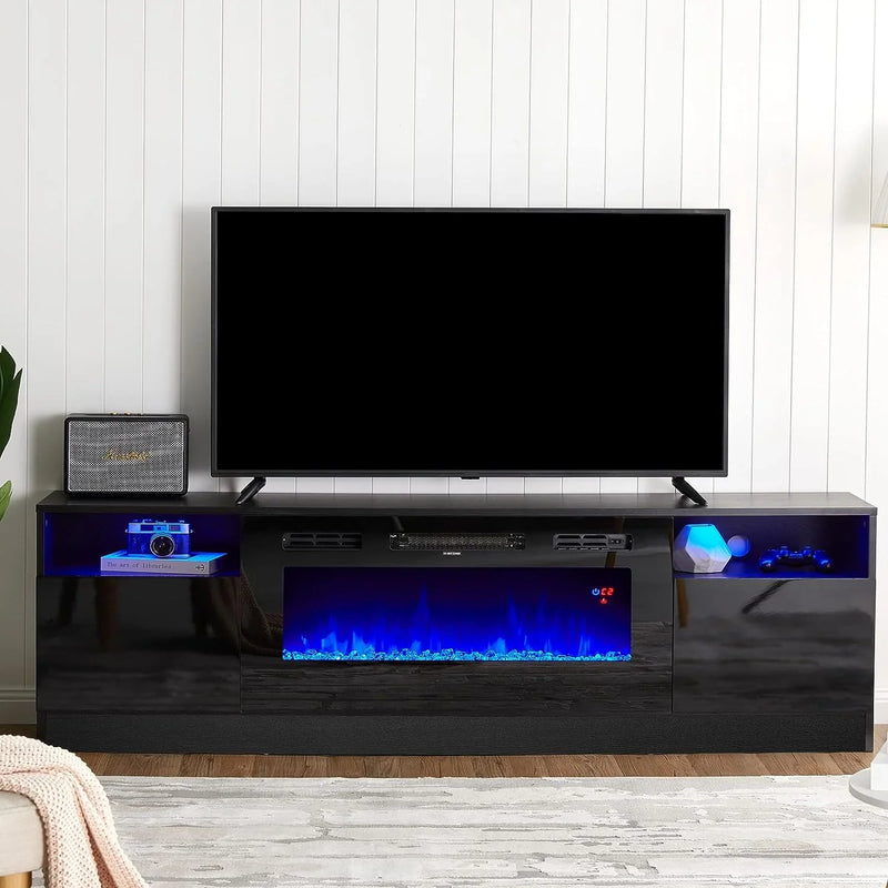 Fireplace TV Stand with 36" Electric Fireplace, LED Light Entertainment Center G6904