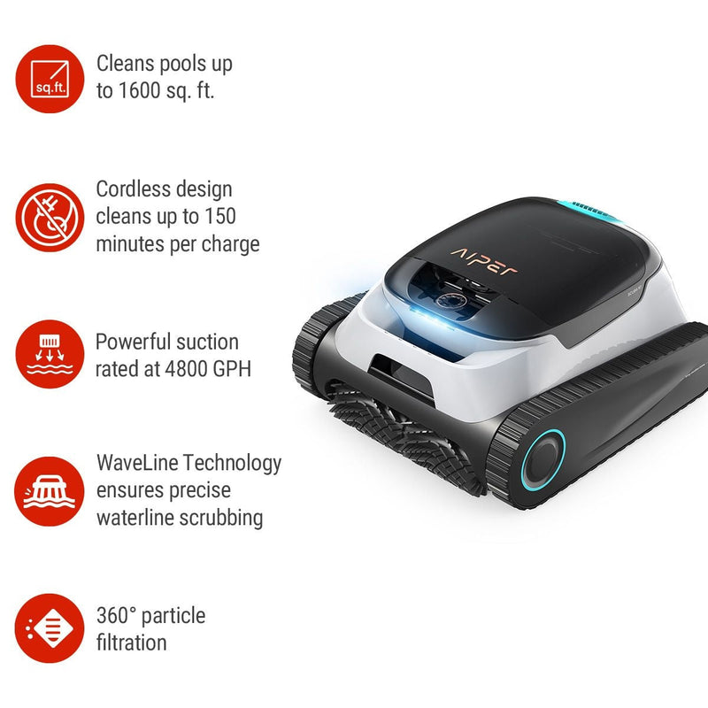 Scuba N1 Cordless Robotic Pool Cleaner for In-Ground Pools up to 1600 sq. Ft. W4438