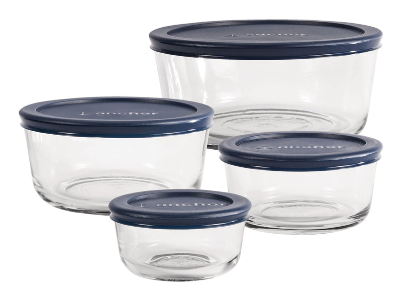 Glass Storage Container Set with Lids, Assorted Sizes, 4 Count Z609