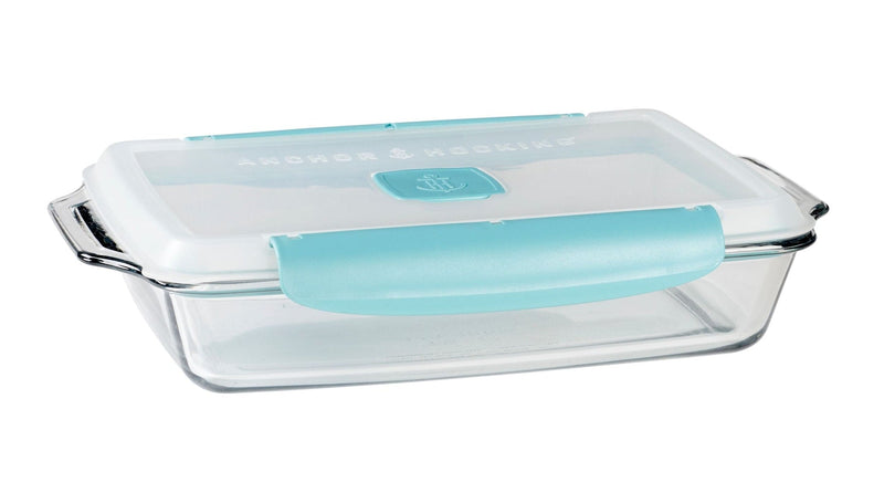 Rectangular Glass Bakeware Container with TrueLock Vented Locking Lid, 3-qt H4706