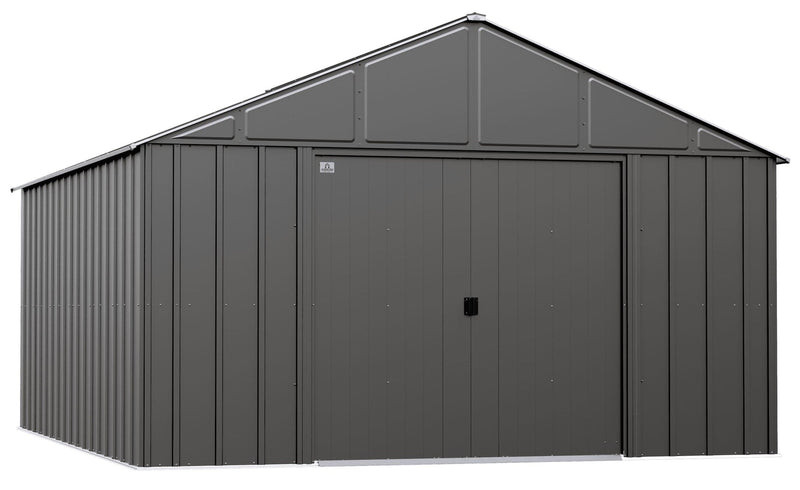 Classic 12x14-ft Charcoal Corrosion-Resistant Metal Shed G9489