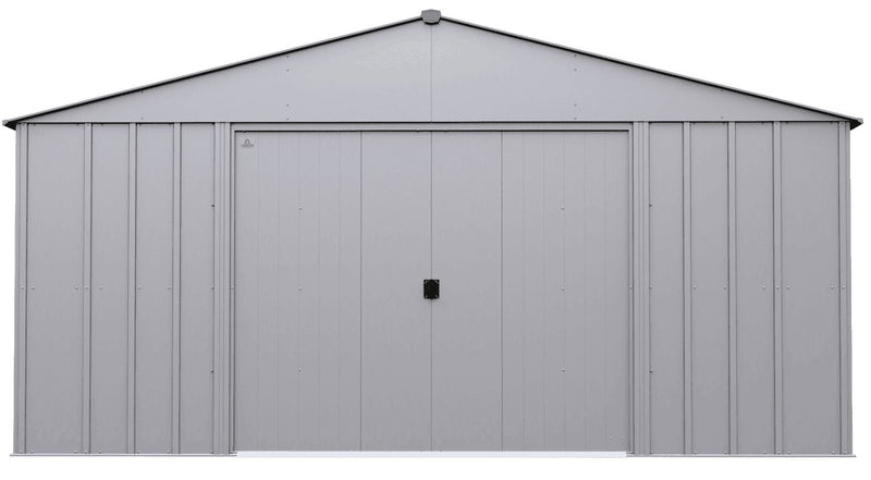 Classic 14x14-ft Flute Grey Corrosion-Resistant Steel Shed N6964