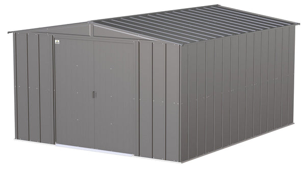 Classic Galvanized Steel Storage Shed, Charcoal, 10-ft x 12-ft R1685