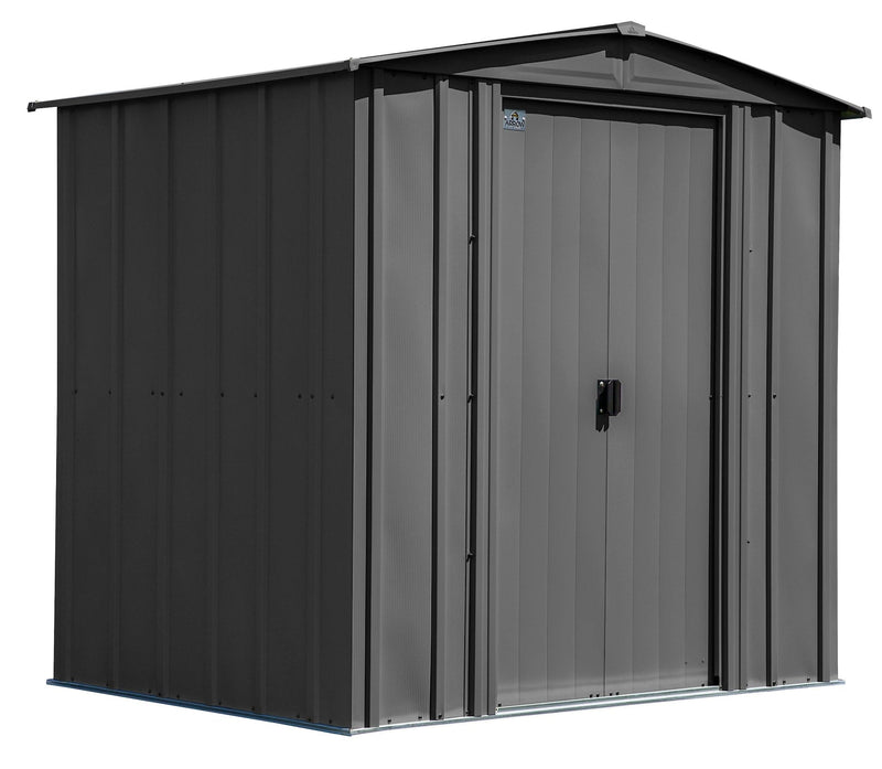 Classic Galvanized Steel Storage Shed, Charcoal, 6-ft x 5-ft F3055