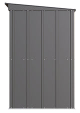 Classic Galvanized Steel Storage Shed, Charcoal, 8-ft x 4-ft