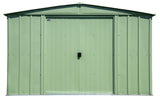 Classic Galvanized Steel Storage Shed, Sage Green, 10-ft x 14-ft