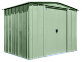 Classic Galvanized Steel Storage Shed, Sage Green, 8-ft x 6-ft