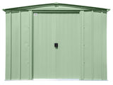 Classic Galvanized Steel Storage Shed, Sage Green, 8-ft x 6-ft