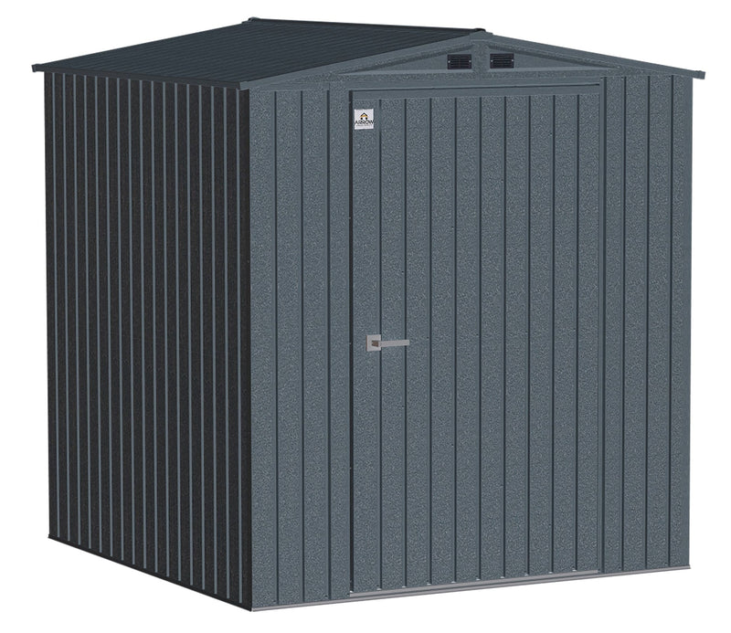 Elite Steel Storage Shed with Pent Roof, Anthracite, 6-ft x 6-ft B2785