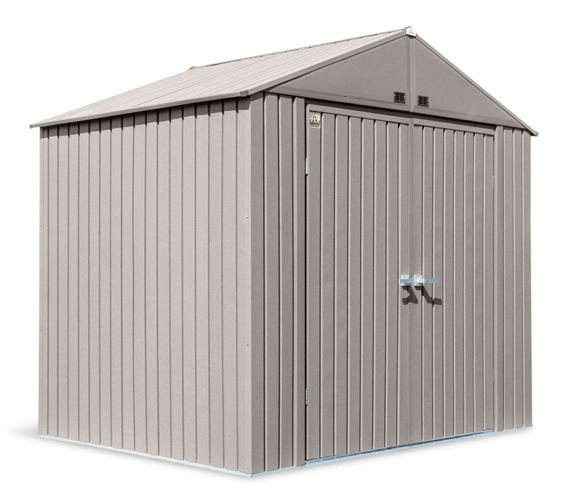 Elite Steel Storage Shed with Pent Roof, Cool Grey, 8-ft x 6-ft P3360