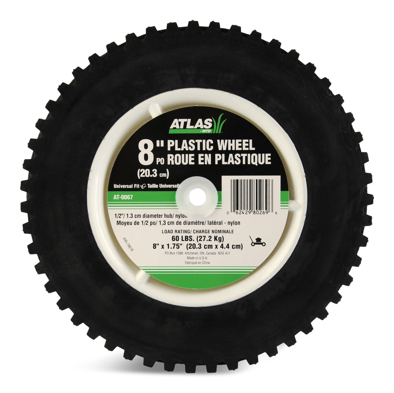 Plastic Lawn Mower Replacement Wheel with Geared Tread, 8-in x 1.75-in A7030