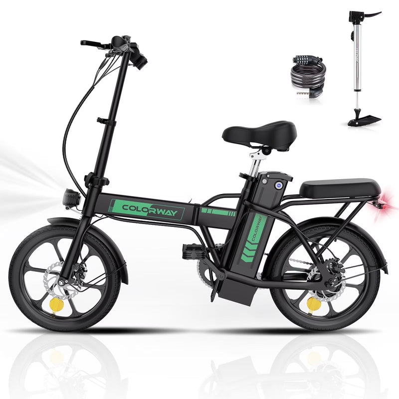 COLORWAY Electric Bike,500W/10.4Ah/36V Removable Battery E Bike, Electric Foldable Pedal Assist E-Bicycle,19.9MPH Bicycle for Teenager and Adults... U4441