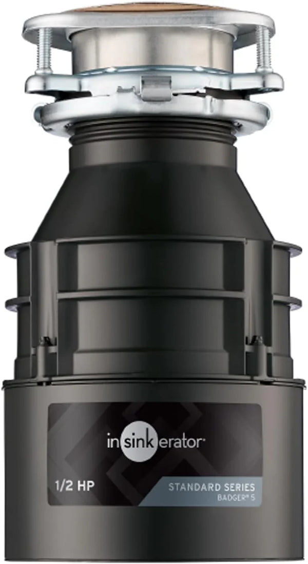 Badger 5 Garbage Disposal, 1/2 HP Continuous Feed, Durable Steel, Easy Install X1696