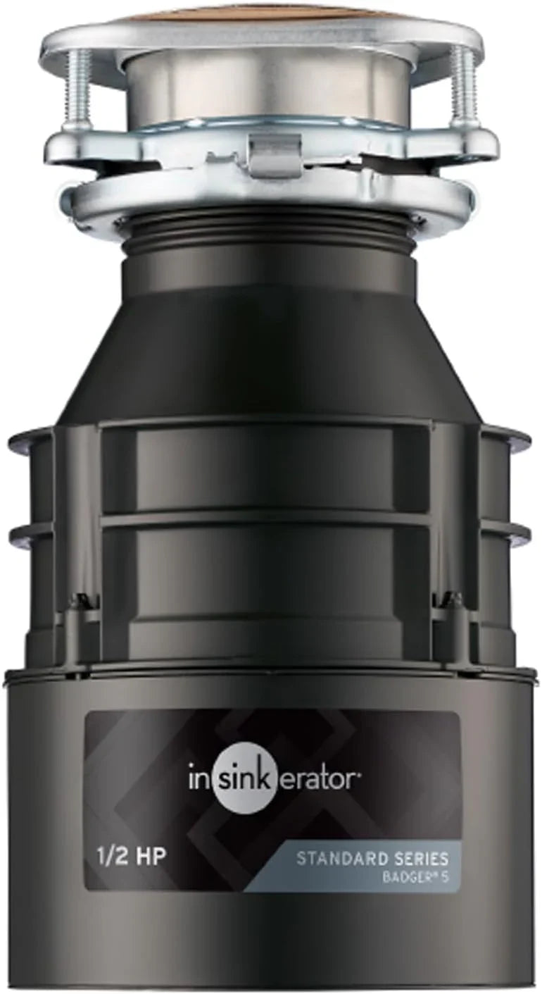 Badger 5 Garbage Disposal, 1/2 HP Continuous Feed, Durable Steel, Easy Install X1696