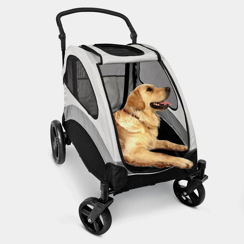Foldable Pet Stroller for Large or 2 Dogs Cats Jogger Wagon with 4 Wheels H8635