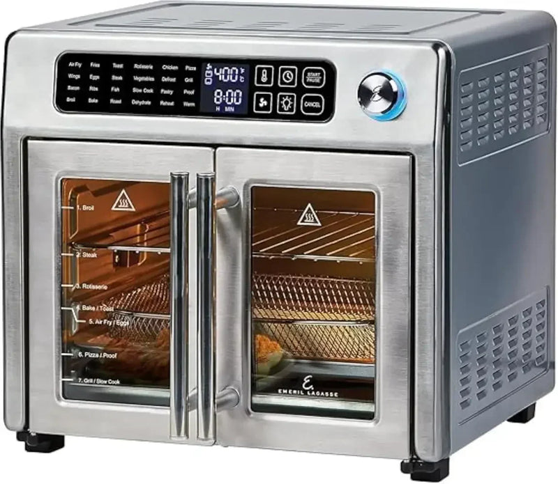 Emeril Lagasse 26 QT Extra Large Air Fryer, Convection Toaster Oven with French Doors, Stainless Steel B8457