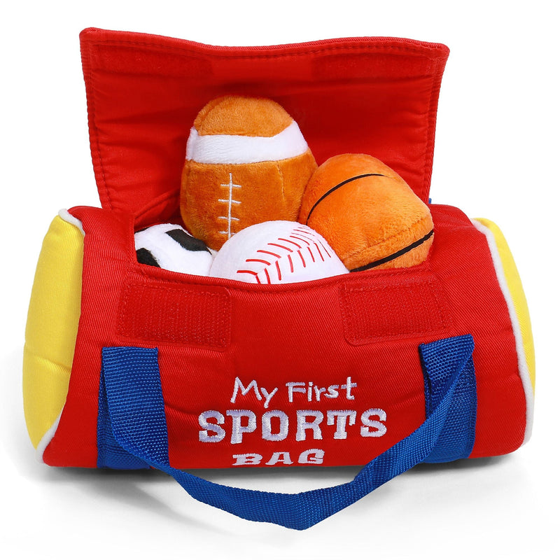 Baby My First Sports Bag Stuffed Plush Playset, Baby Gift Toys, 8-in I7948