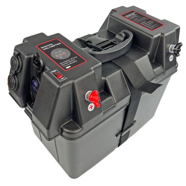 Battery Box Power Station with Charge Indicator, Black S5534