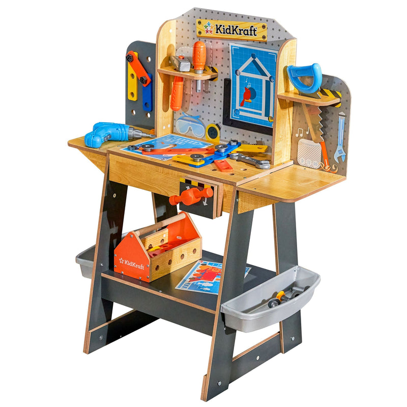 Wooden Play Workbench with 40+ Accessories, Ages 3+ F3437