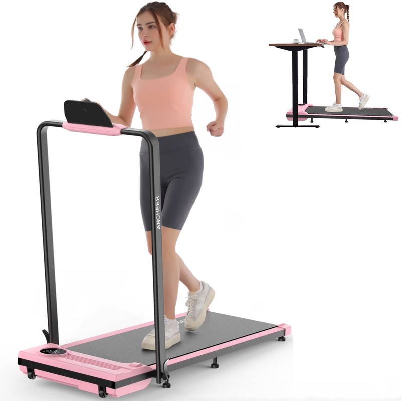 ANCHEER Portable Folding Walking Pad 300lb, 7.5 MPH Under Desk Treadmill with Remote Control LED Display,2 in 1 Walking Pad Treadmill for... Z9189
