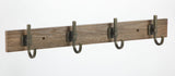 4-Hook Rail, Weathered Walnut, 27-in