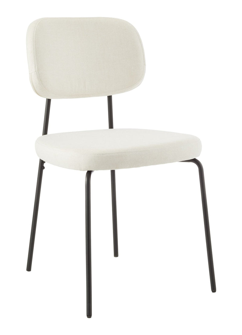 Evelyn Upholstered Fabric Dining Chair, Off-White/Light Grey N0114
