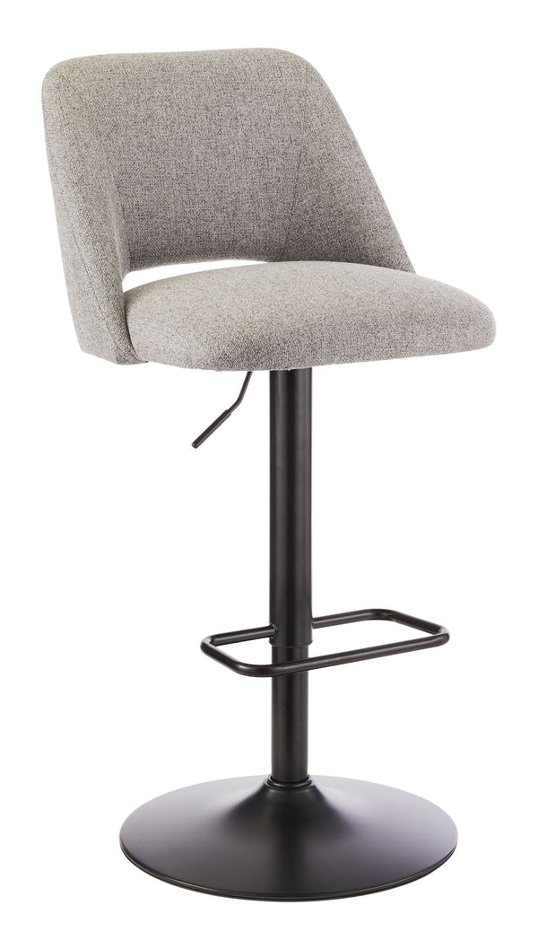 Inaya Adjustable Height Gas Lift Swivel Bar Stool, Grey E8028