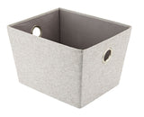 Piper Rectangular Fabric Basket, Grey, 13.4 x 11 x 9-in