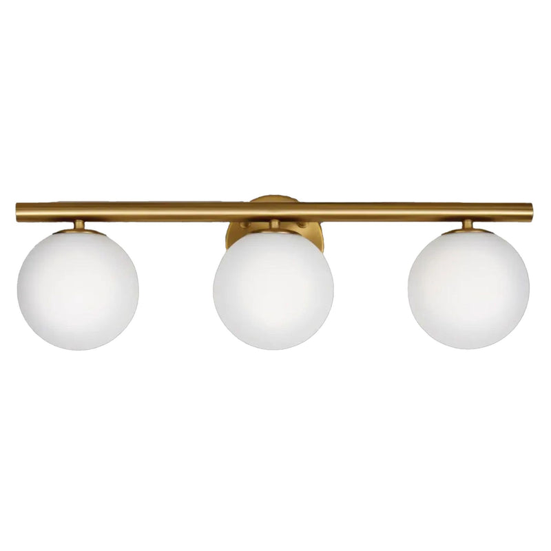Winslow 3-Light Vanity Light Fixture with Opal Glass Shades, Brushed Gold O9245