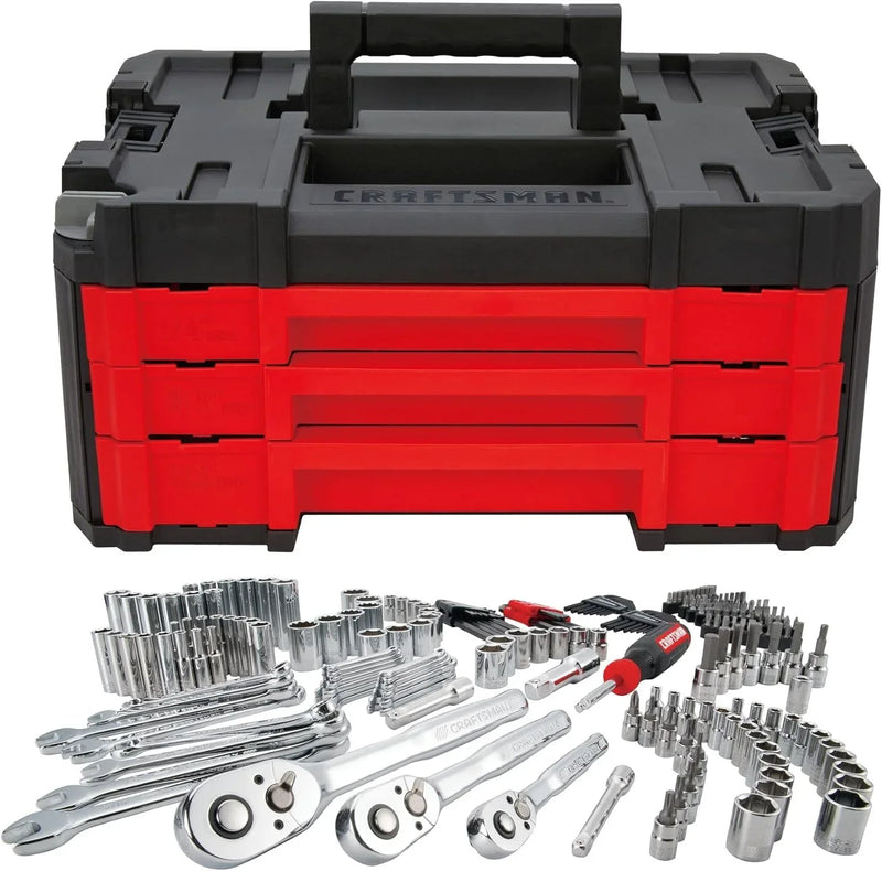 262-Piece Mechanic Tool Set, Master Socket Set with 3-Drawer VERSASTACK Tool Box, SAE/Metric Set (CMMT45309) S5109