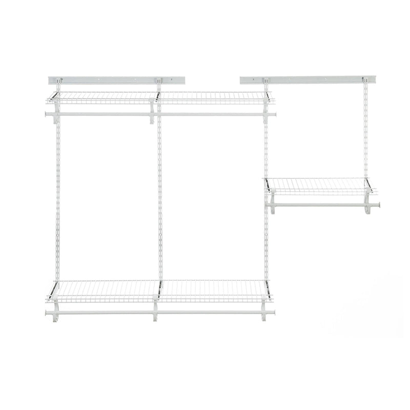 Wire Shelf Track Closet Organizer Kit, White, 4 x 6-ft K7474
