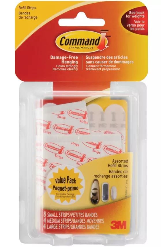 Removable Hook With Replacement Strips, Damage Free Hanging, Reusable H0482