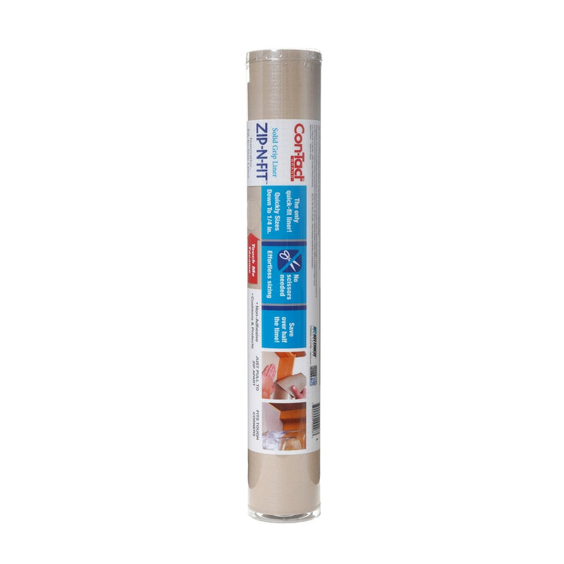 Con-Tact Zip-N-Fit Quick-Fit Non-Slip Solid Grip Shelf/Drawer Liner, Stone, 18-in x 4-ft K3355