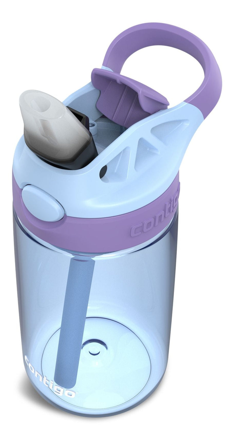 Aubrey Kids' Water Bottle, 14-oz, Periwinkle/Amethyst, with Lid & Straw V4927