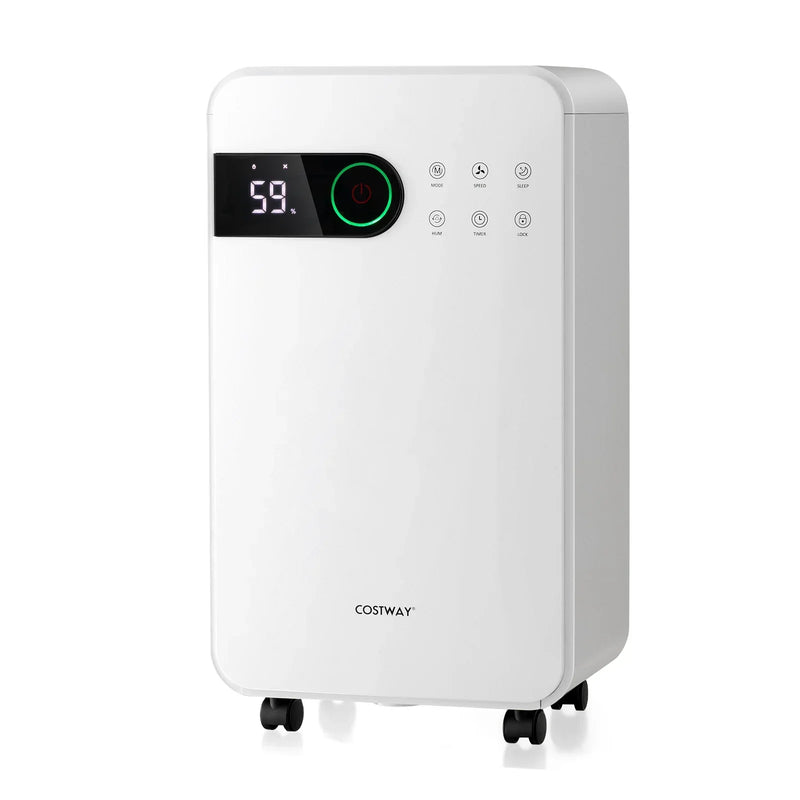 32 Pints Dehumidifier with Sleep Mode and 24H Timer for Home Basement-White Q3057