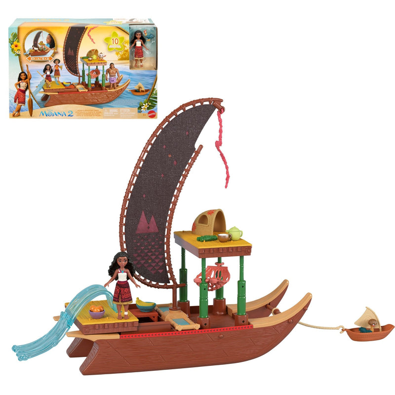 Princess Moana's Adventure Canoe Transforming Toy Set for Ages 4+ D7808