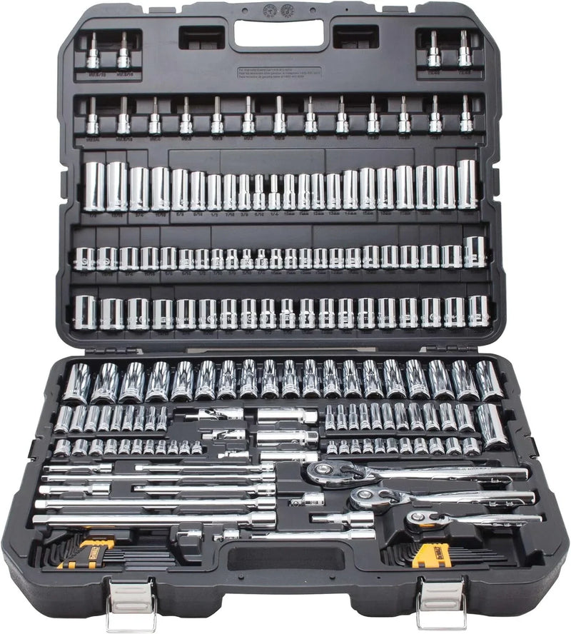 Mechanics Tool Set, SAE and Metric, 1/2, 1/4, 3/8 Drive Sizes, 192-Piece B3475