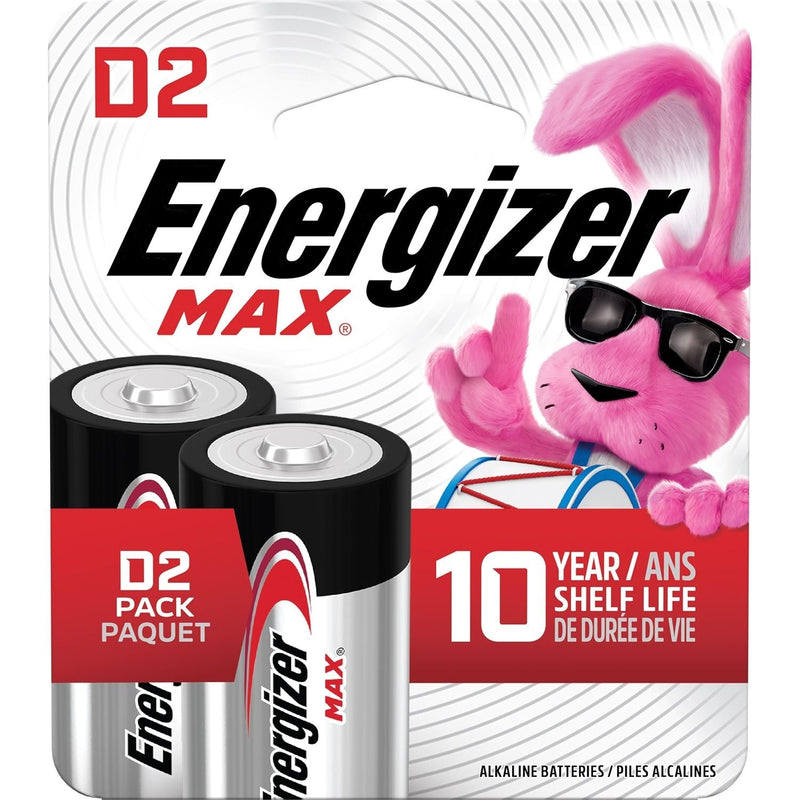 Max 2-pk D Alkaline Batteries, Long Lasting, All Purpose A5709