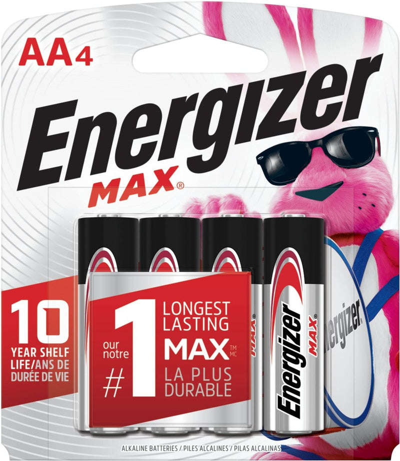 Max 4-pk AA Alkaline Batteries, Long Lasting, All Purpose S3803
