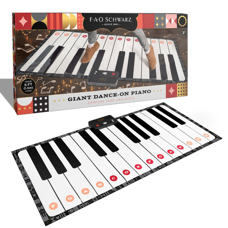 Toy Piano Dance Mat, 69x31, White/Black F1562