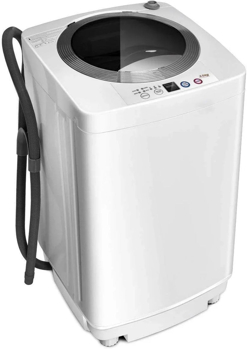 Portable Washing Machine, Full Automatic Washer and Dryer Combo, with Built-in Pump Drain 8 LBS Capacity Compact Laundry Washer Spin Dryer for Apartment RV Dorm S6296