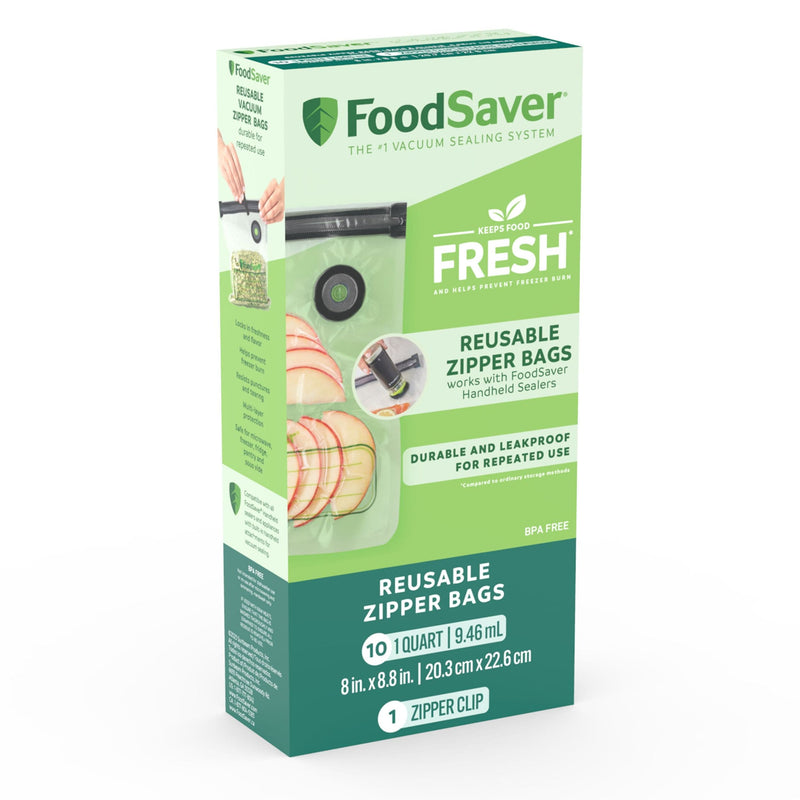 Reusable Zipper Vacuum Sealer Bags, 946mL, 10-pk E3333