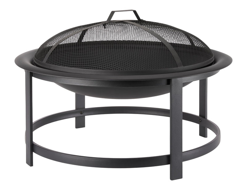 Macaulay Round Outdoor Wood Firepit, 29-1/2-in, Black Y3299