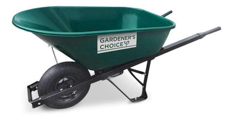 1-Wheel Homeowner Poly Tray Wheelbarrow with Steel Handles, 6-cu-ft P2949