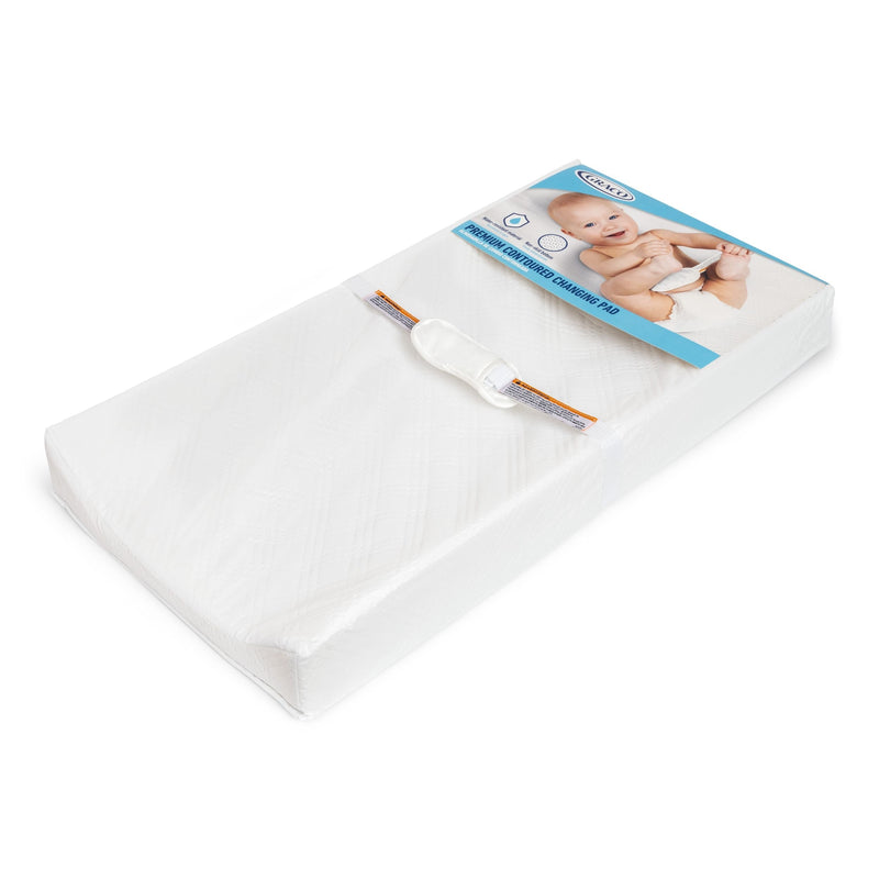 Premium Contoured Baby Changing Pad with Non-Skid Bottom, White K2238