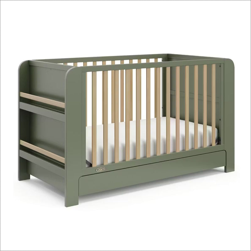 Read-with-Me 4-in-1 Crib with Drawer - Olive/Driftwood U9779